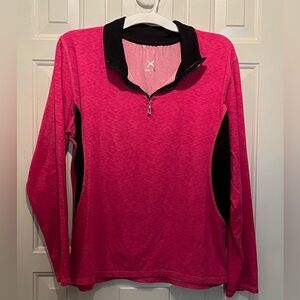 Game Time Pink and Black Women's Quarter Zip Pullover